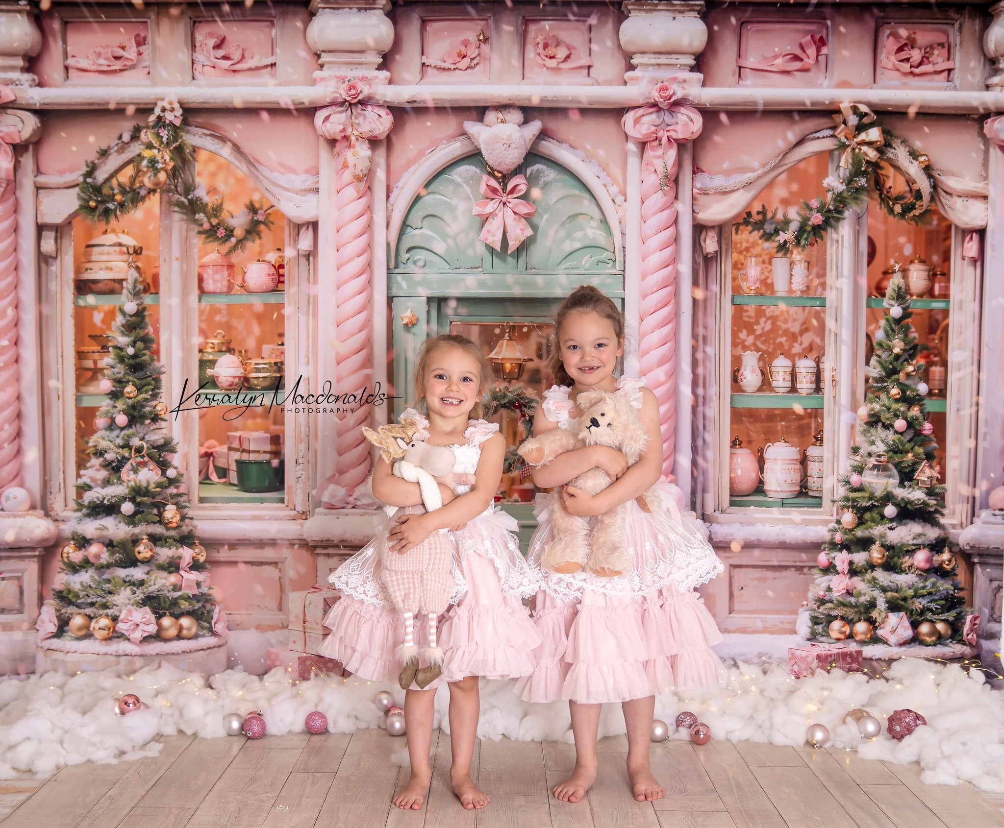 Kate Christmas Pink Store Backdrop Designed by Chain Photography