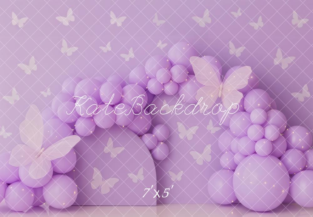 Kate Purple Balloons Butterfly Pattern Backdrop Designed by Patty Robert -UK