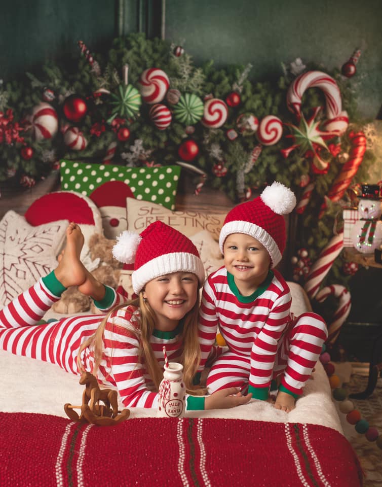 Kate Christmas Candy Cane Headboard Backdrop Designed by Mandy Ringe Photography -UK