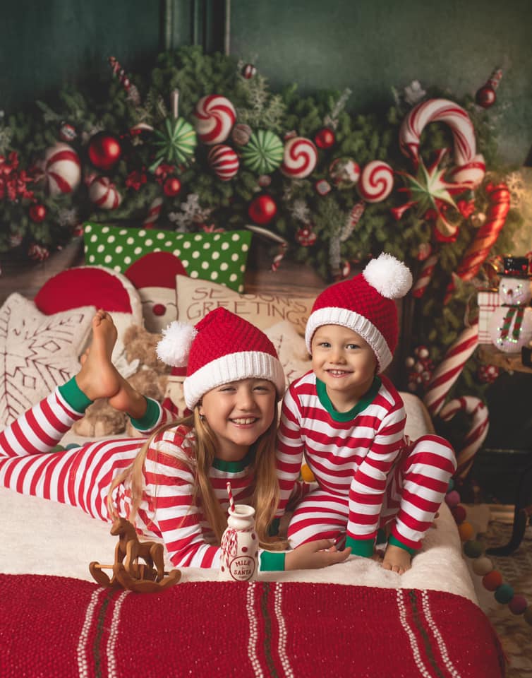 Kate Christmas Candy Cane Headboard Backdrop Designed by Mandy Ringe Photography