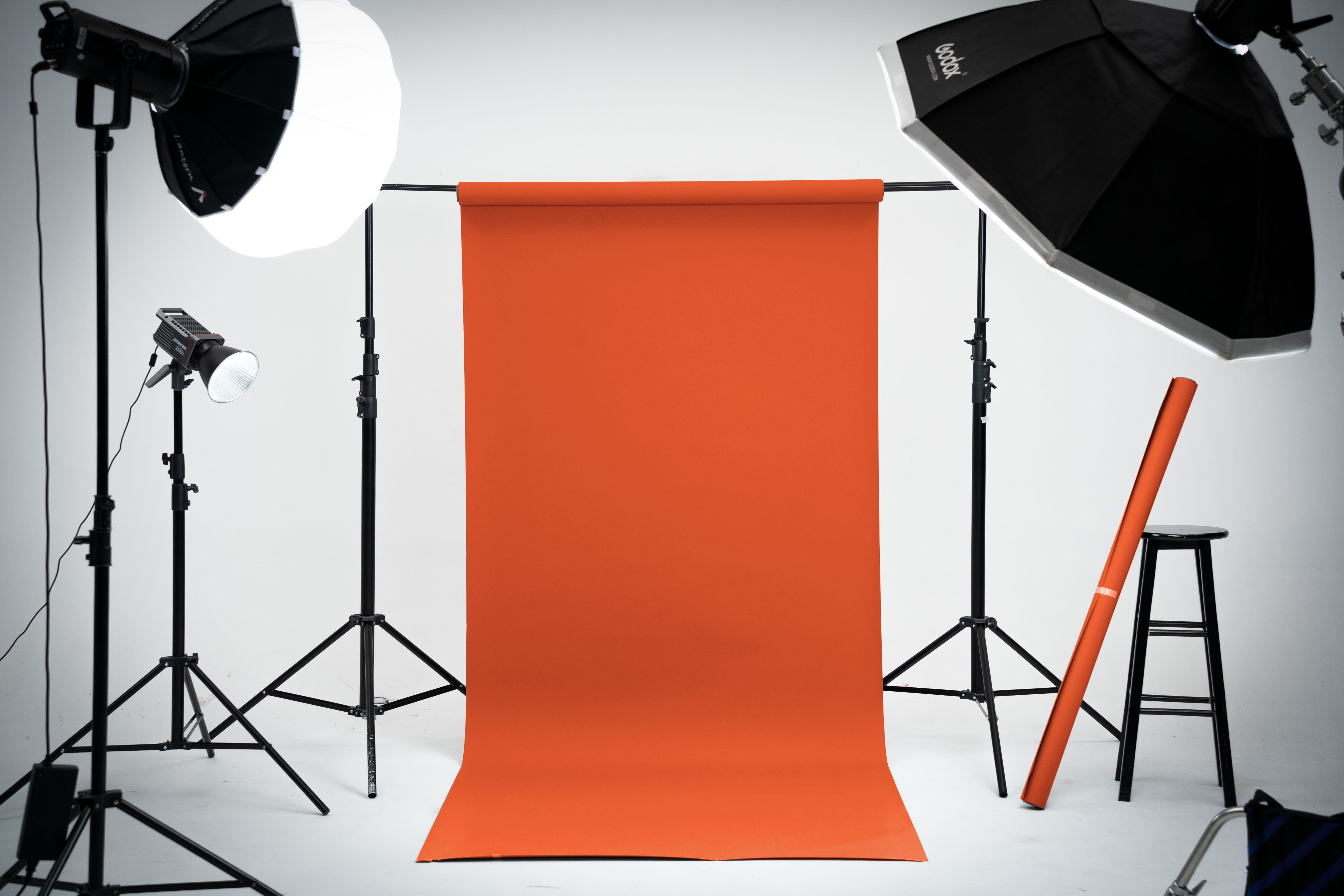 Kate Bright Orange Seamless Paper Backdrop for Photography -UK