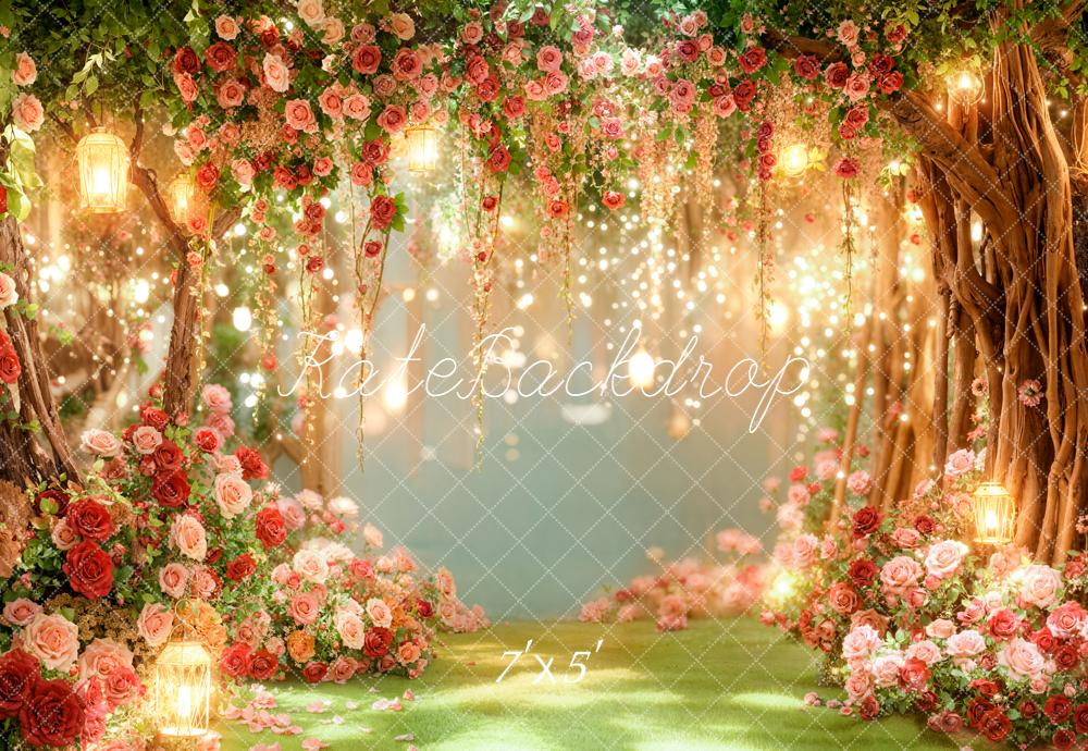 Kate Flower Arch Lanterns Greenery Backdrop Designed by Emetselch