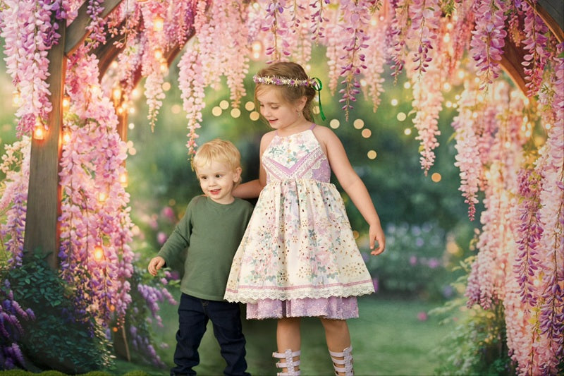 Kate Wisteria Floral Arch Garden Lights Backdrop Designed by Kate Image -UK