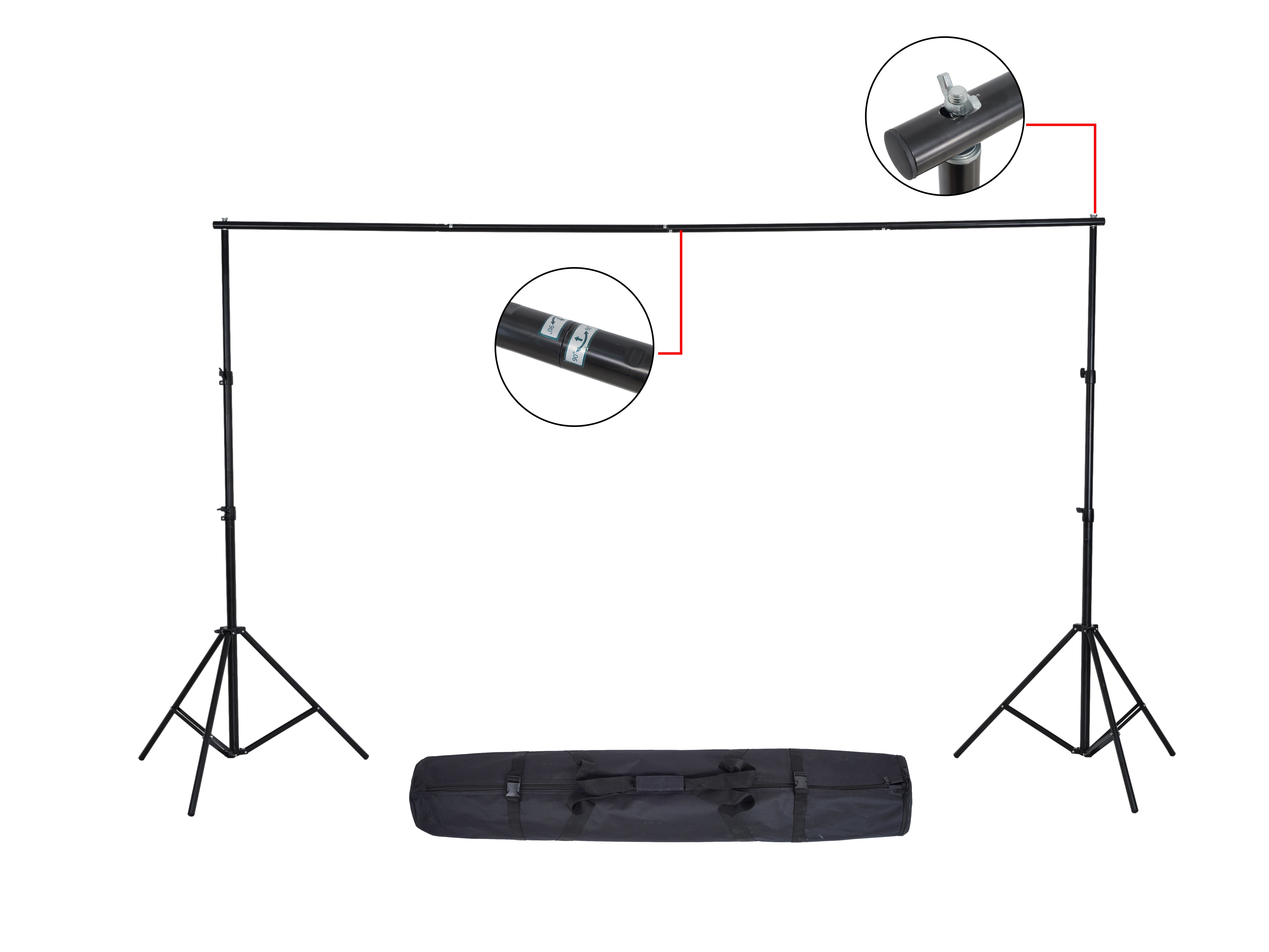 Kate Black Aluminum 4 CrossBars Backdrop Stand for Photography