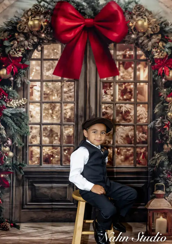 Kate Christmas Floral Arch Lantern Trees Backdrop Designed by Emetselch -UK