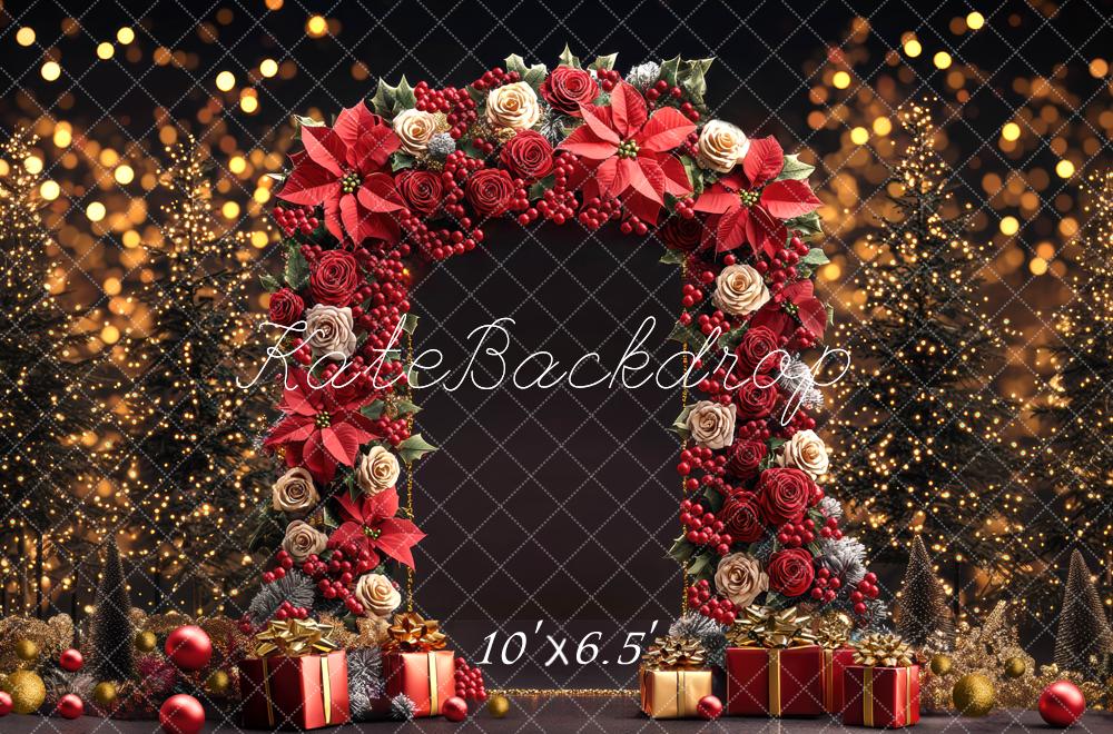 Kate Christmas Floral Arch Lights Backdrop Designed by Mini MakeBelieve -UK