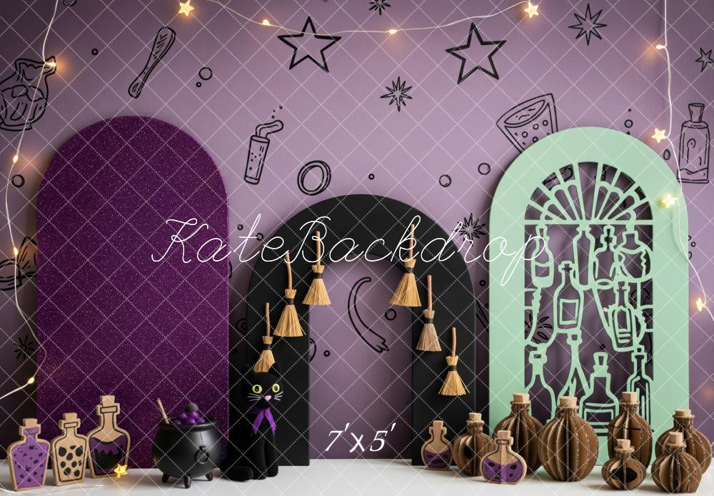 Kate Halloween Potions Stars Purple Backdrop Designed by Patty Robert