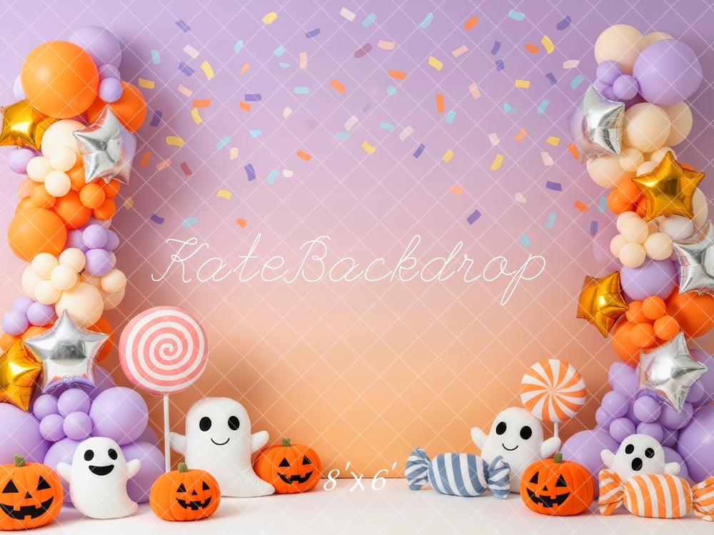 Kate Halloween Balloons Pumpkins Ghosts Backdrop Designed by Patty Robert