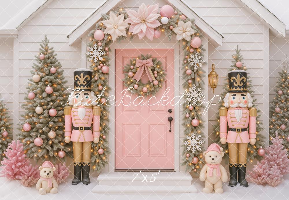 Kate Christmas Nutcracker Pink Door Trees Backdrop Designed by Ashley Paul -UK