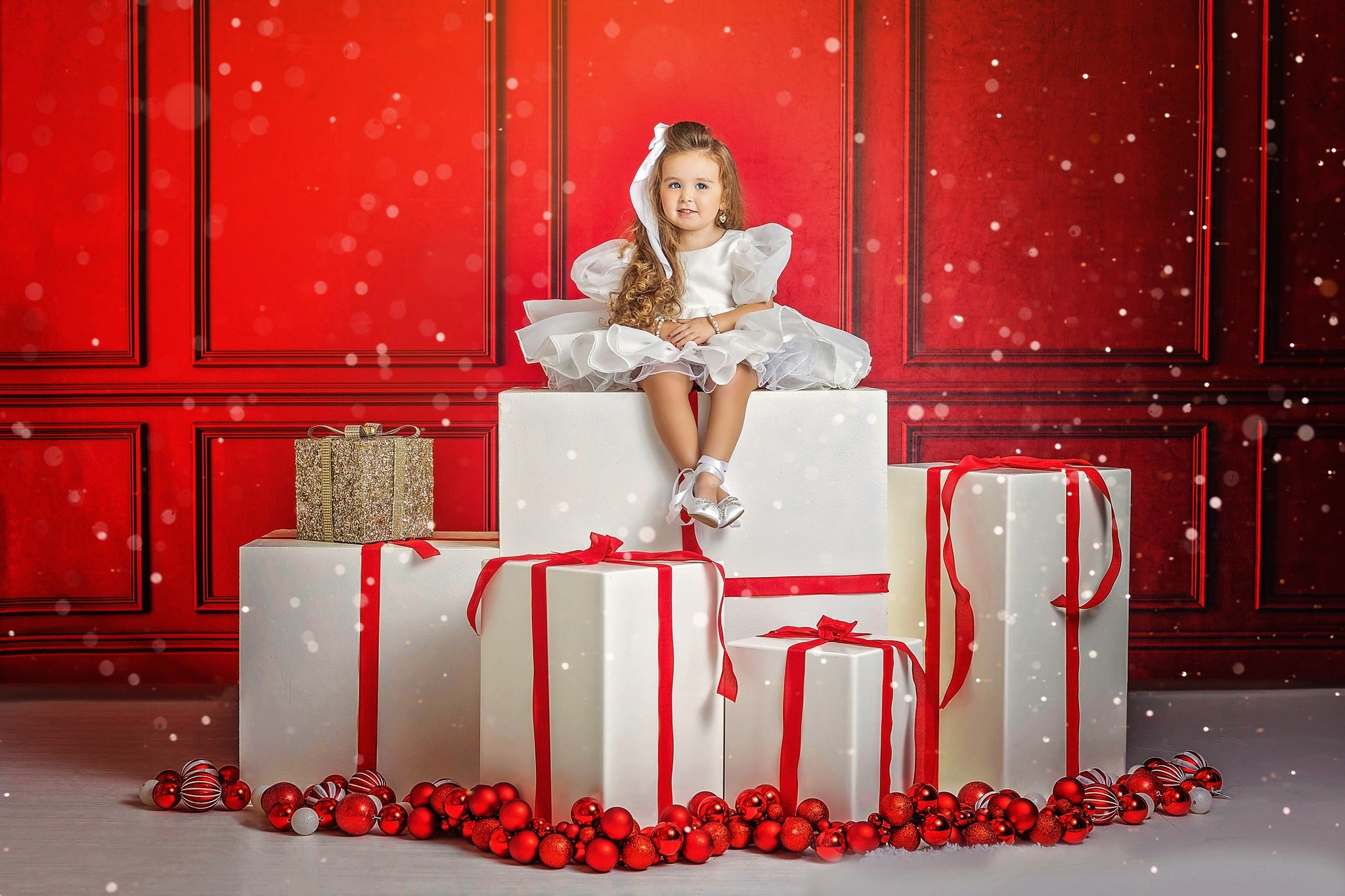 Kate Red Vintage Wall Backdrop for Photography -UK