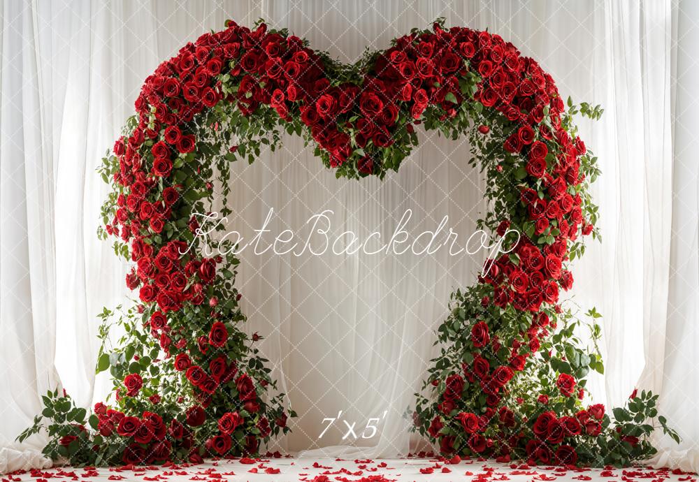 Kate Valentine Heart Arch Roses Curtain Backdrop Designed by Emetselch