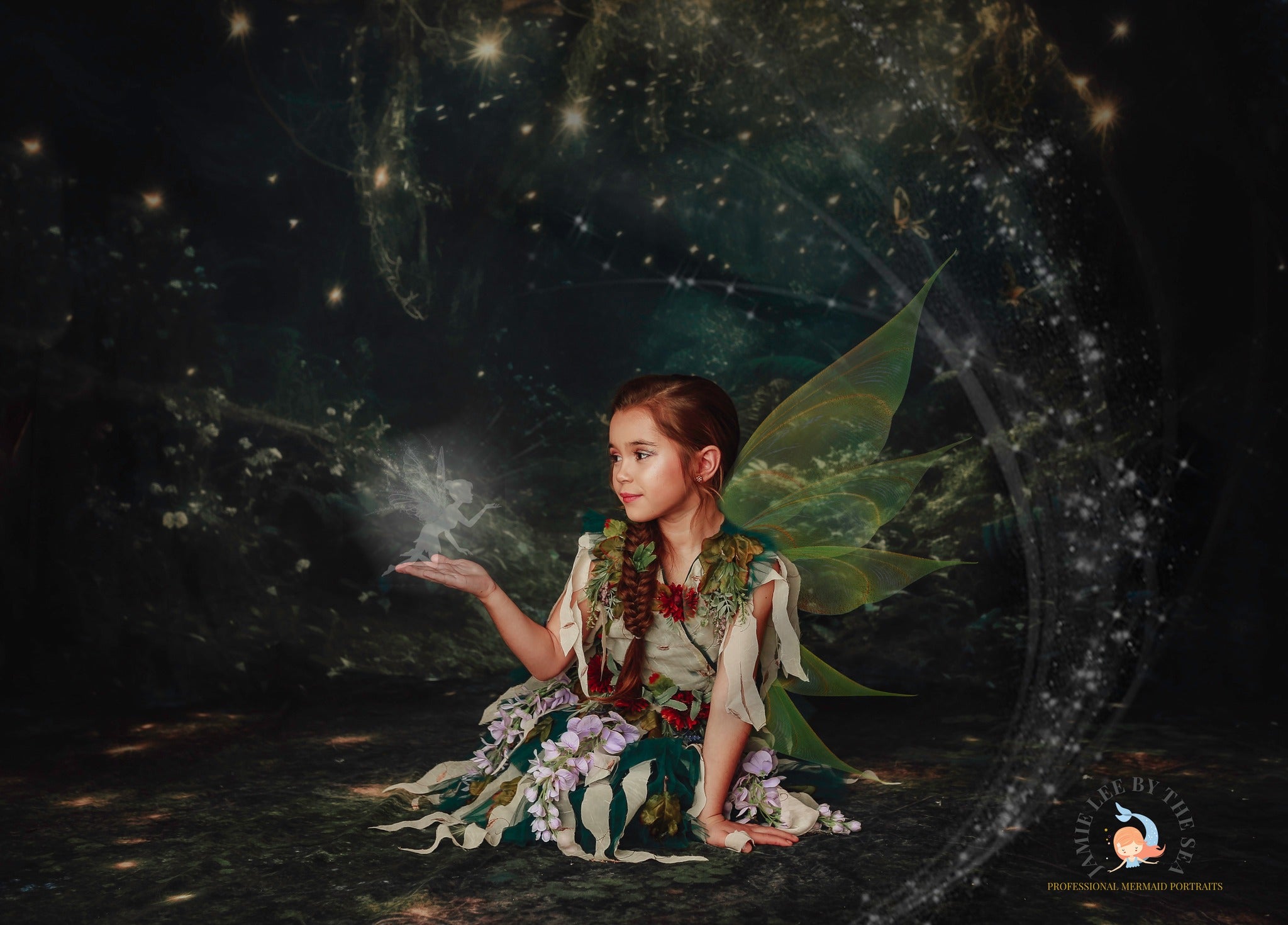 Kate Fairy Night Backdrop+Forest Floor Backdrop Designed by Mandy Ringe Photography -UK