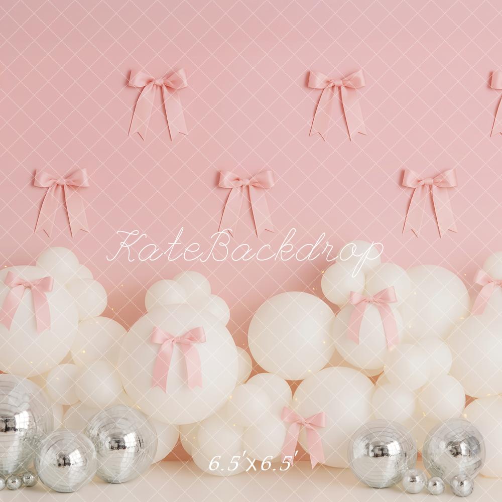 Kate Pink Wall Bows White Balloons Backdrop Designed by Patty Robert -UK