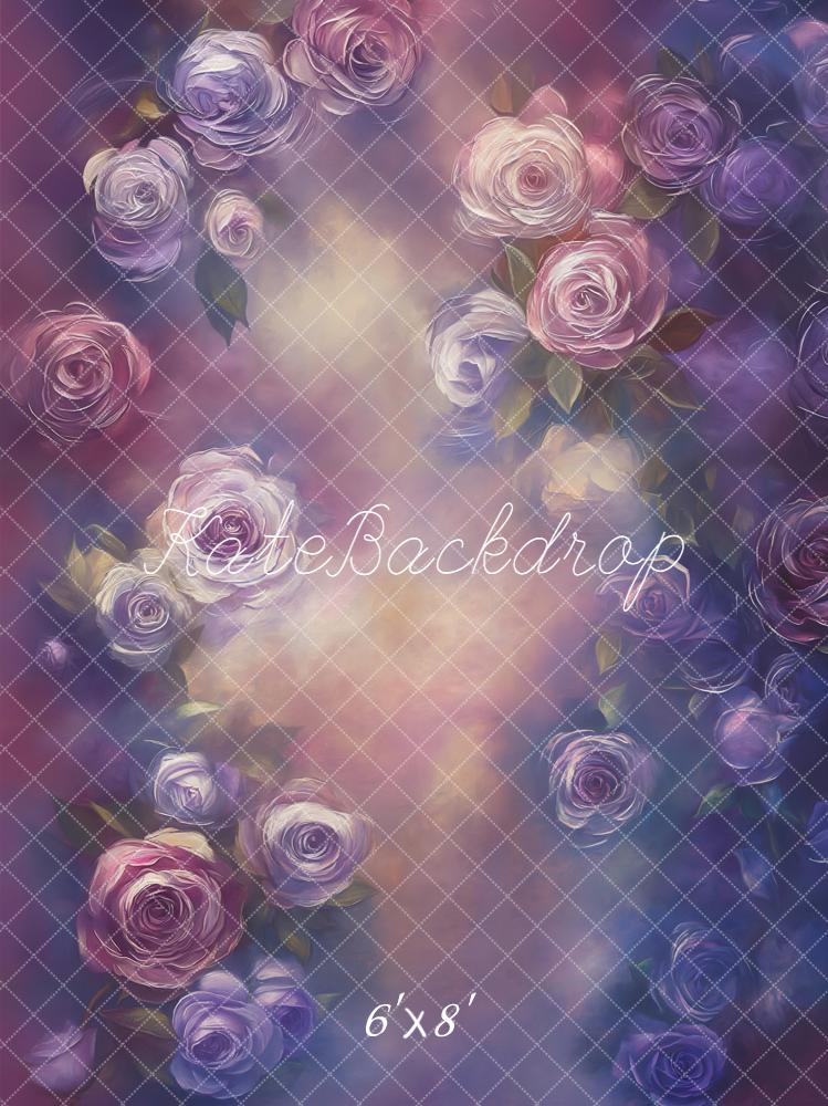 Kate Purple Rose Floral Backdrop Designed by Emetselch -UK