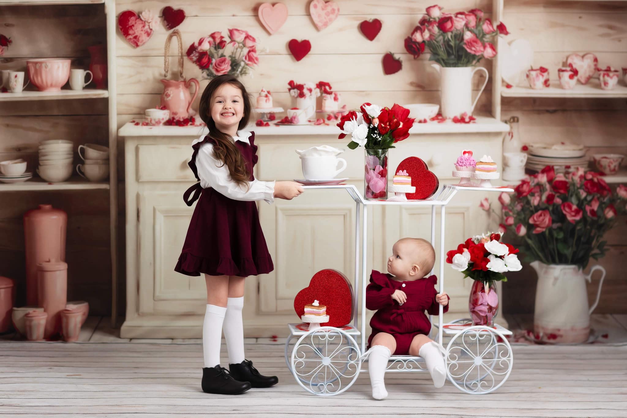 Kate Valentine's Day Beige Kitchen Backdrop Designed by Emetselch