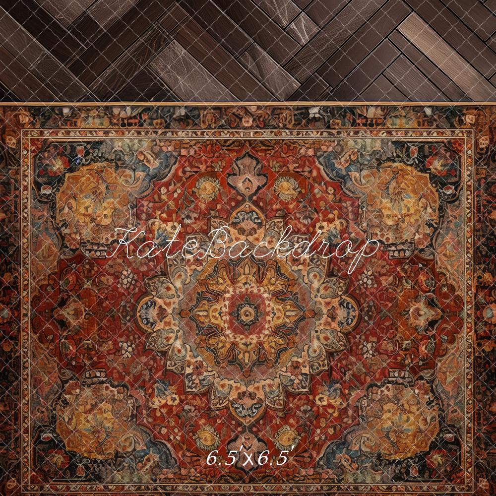 Kate Vintage Rug Herringbone Floor Backdrop Designed by Mandy Ringe Photography -UK