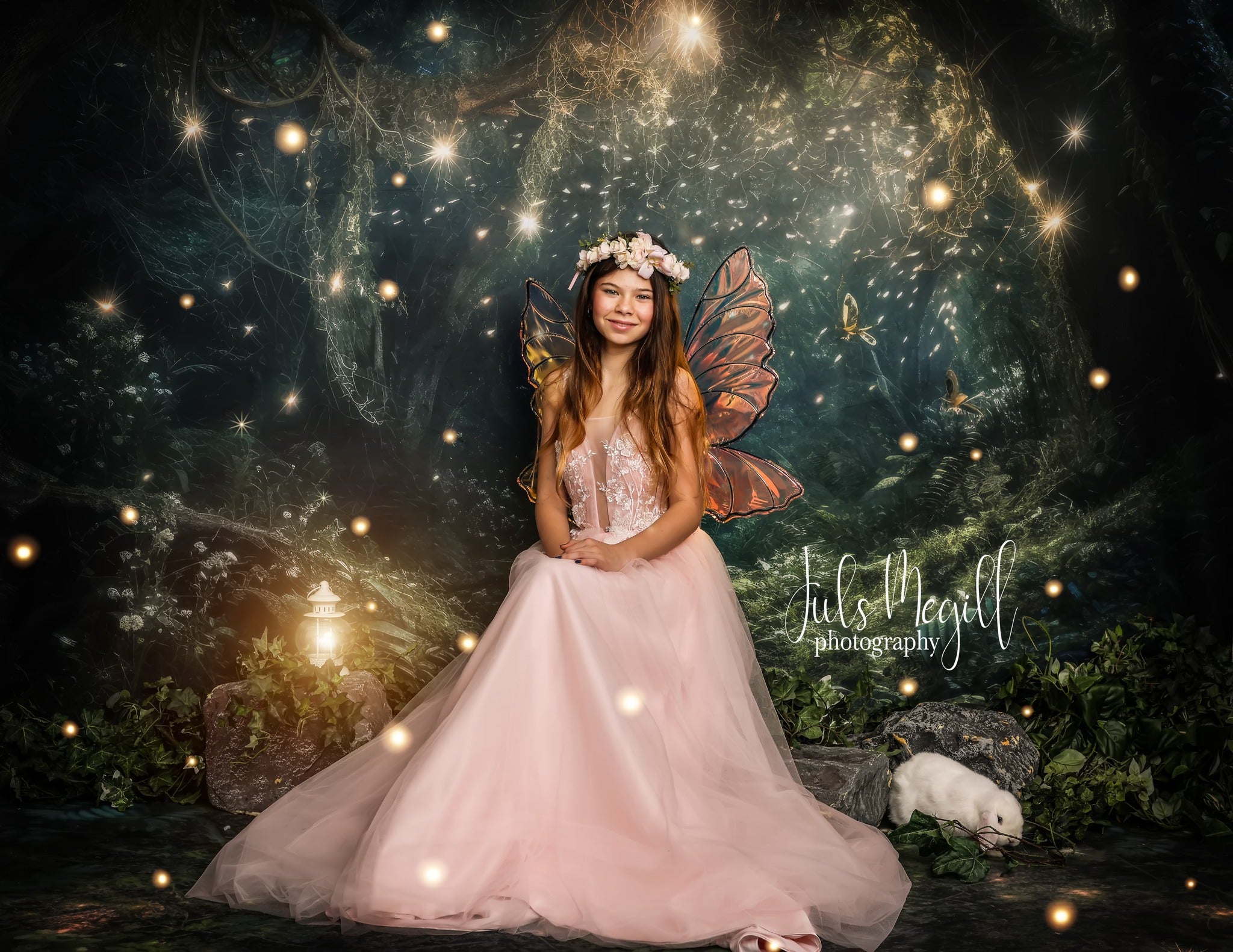 Kate Fairy Night Backdrop+Forest Floor Backdrop Designed by Mandy Ringe Photography -UK