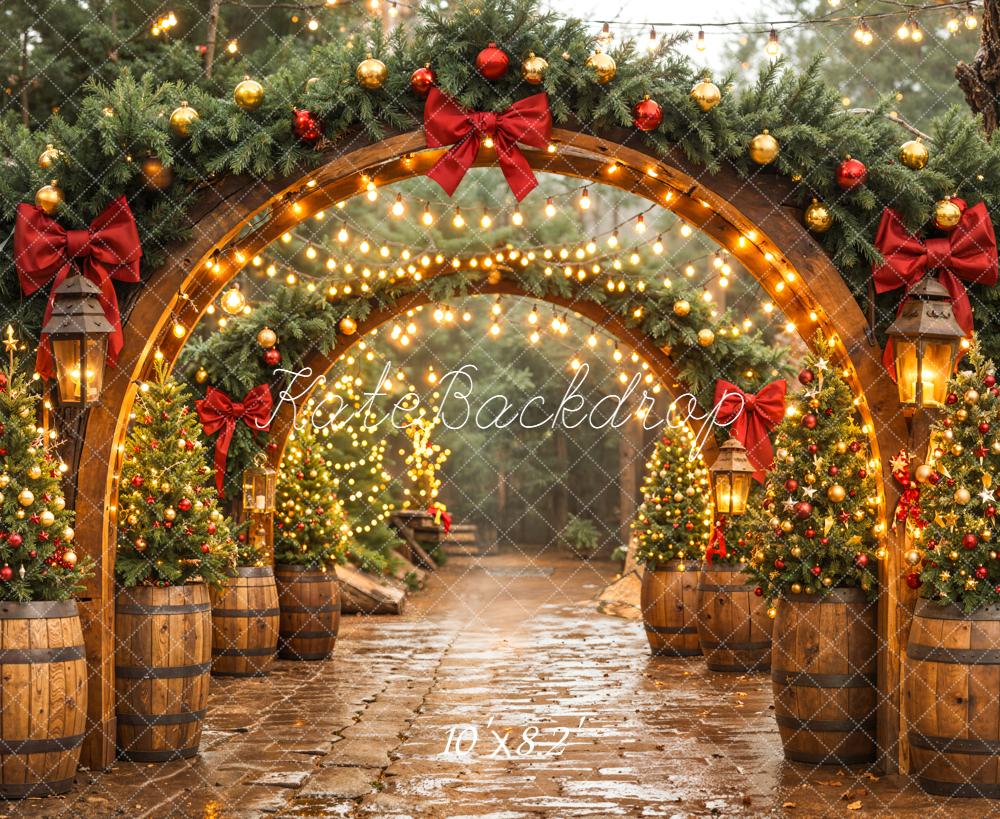 Kate Christmas Arch Garland Trees Lights Backdrop Designed by Emetselch -UK