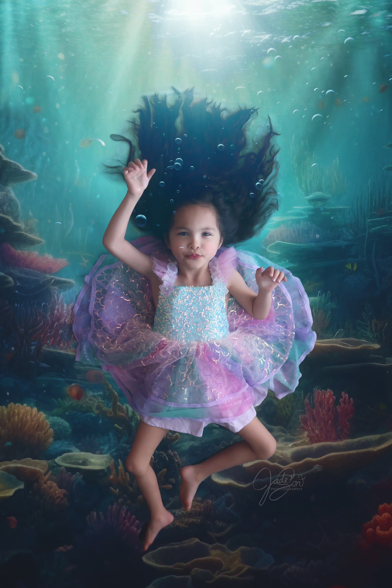 Kate Summer Underwater Ocean Backdrop Designed by Mandy Ringe Photography