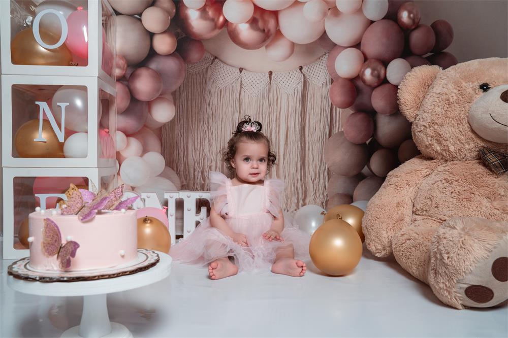 Kate Matte Balloon Arch Fleece Backdrop Macrame Wall Hanging Designed by Mandy Ringe Photography -UK