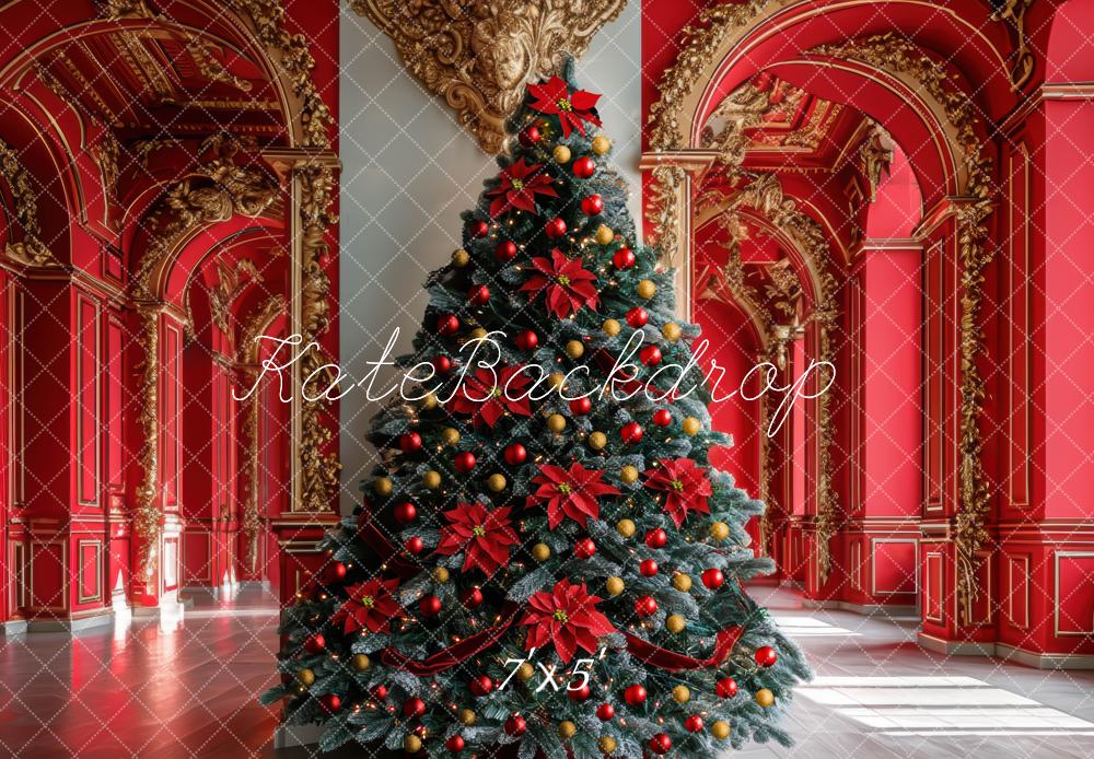 Kate Christmas Tree Red Palace Backdrop Designed by Mini MakeBelieve