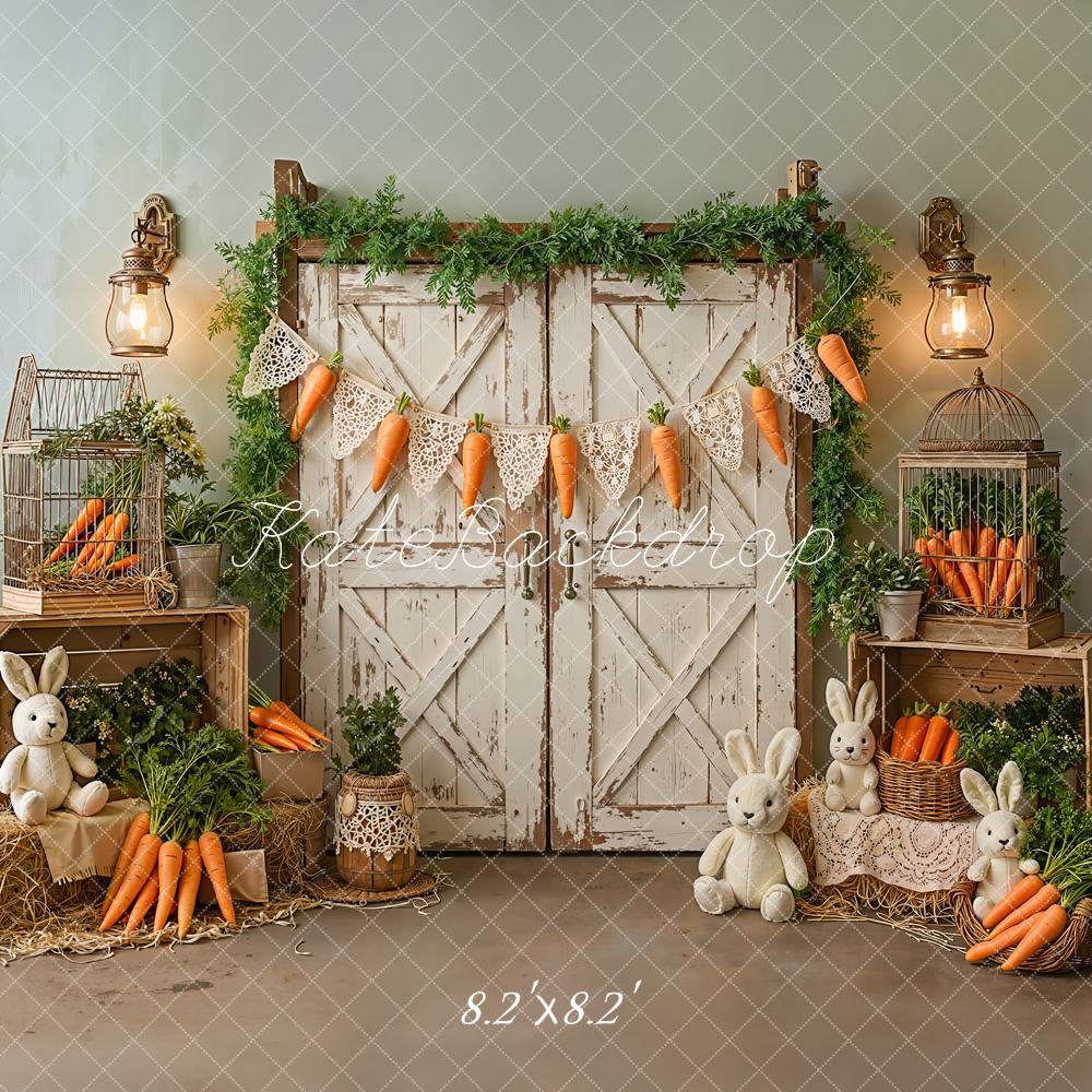 Kate Easter Bunny Carrots Greenery Backdrop Designed by Emetselch