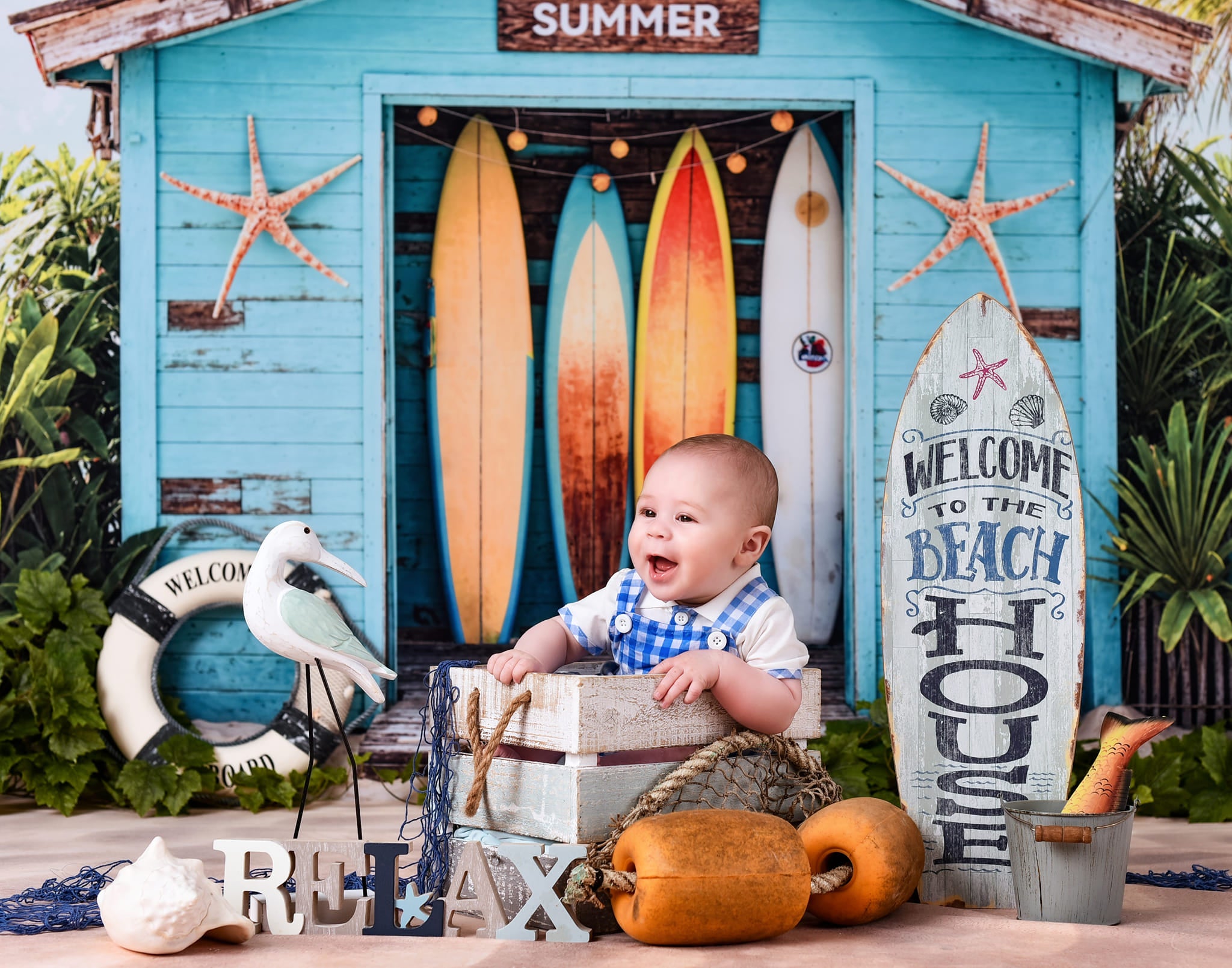 On Sale Kate Summer Beach Surfboard Shop Backdrop Designed by Chain Photography -UK