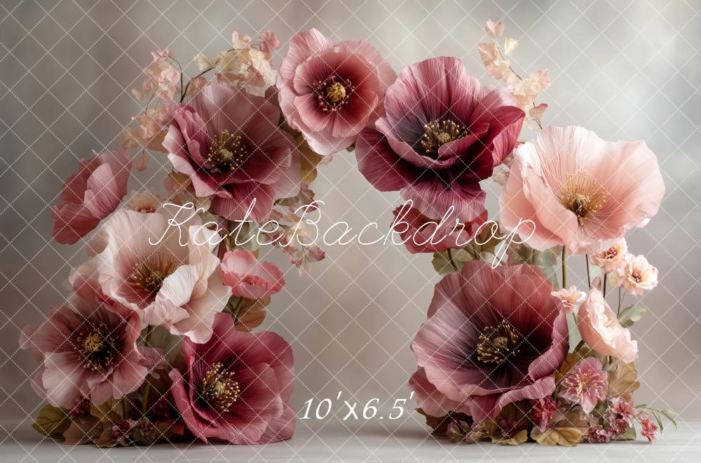 Kate Large Burgundy Pink Flower Arch Backdrop Designed by Patty Robert