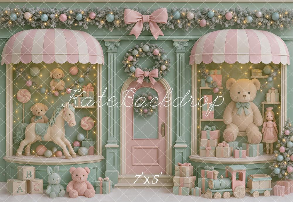 Kate Christmas Toy Shop Teddy Bear Backdrop Designed by Ashley Paul