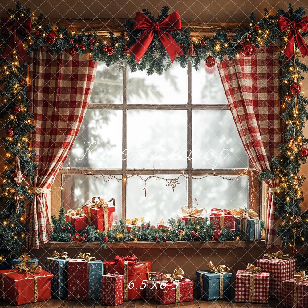 Kate Christmas Window Tree Gifts Garland Backdrop Designed by Emetselch