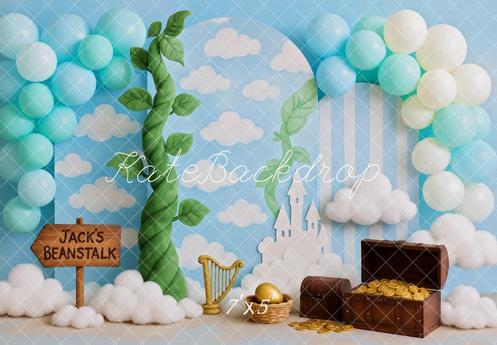Kate Fantasy Beanstalk Treasure Clouds Backdrop Designed by Patty Robert -UK