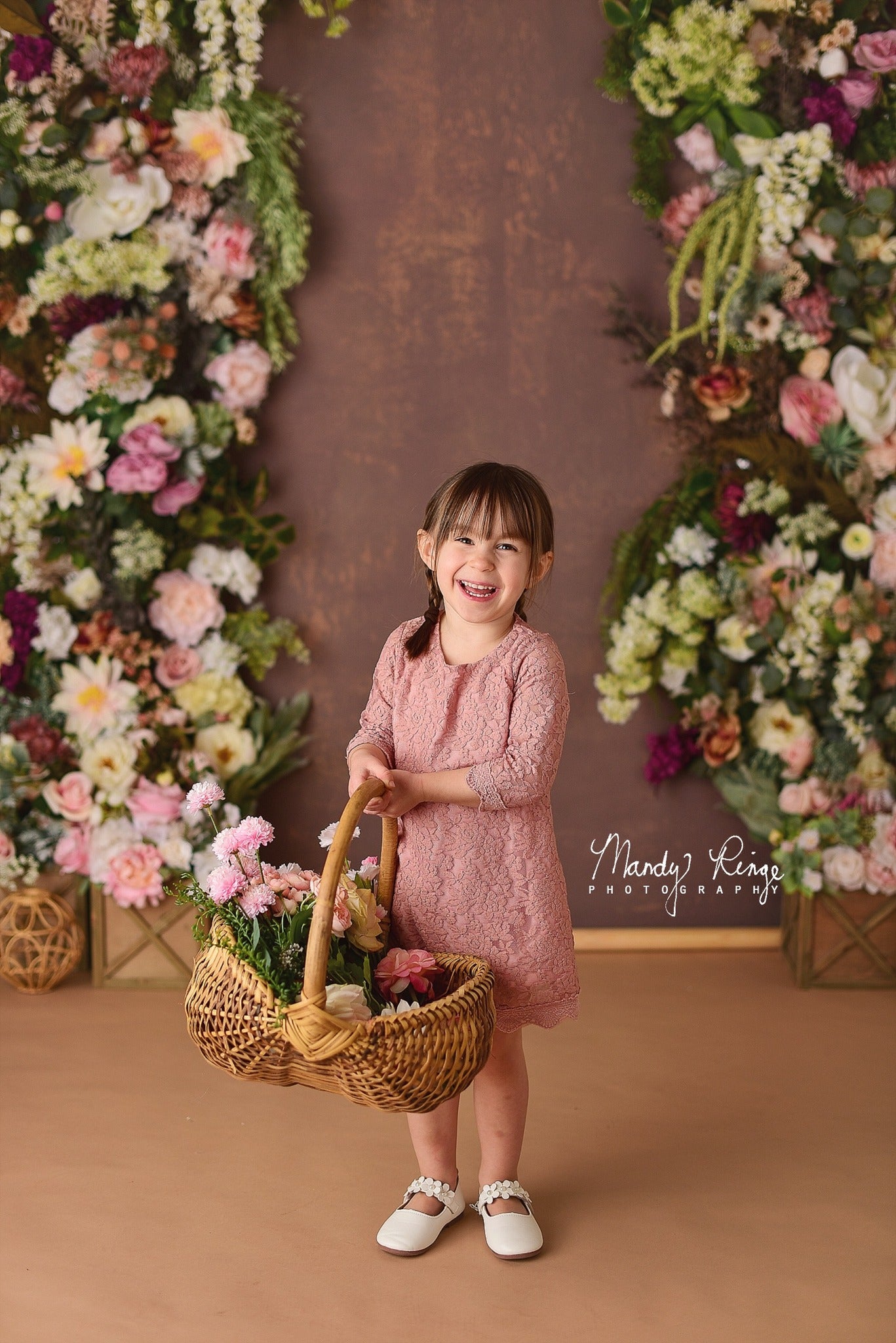 Kate Floral Rustic Brown Backdrop Designed by Mandy Ringe Photography