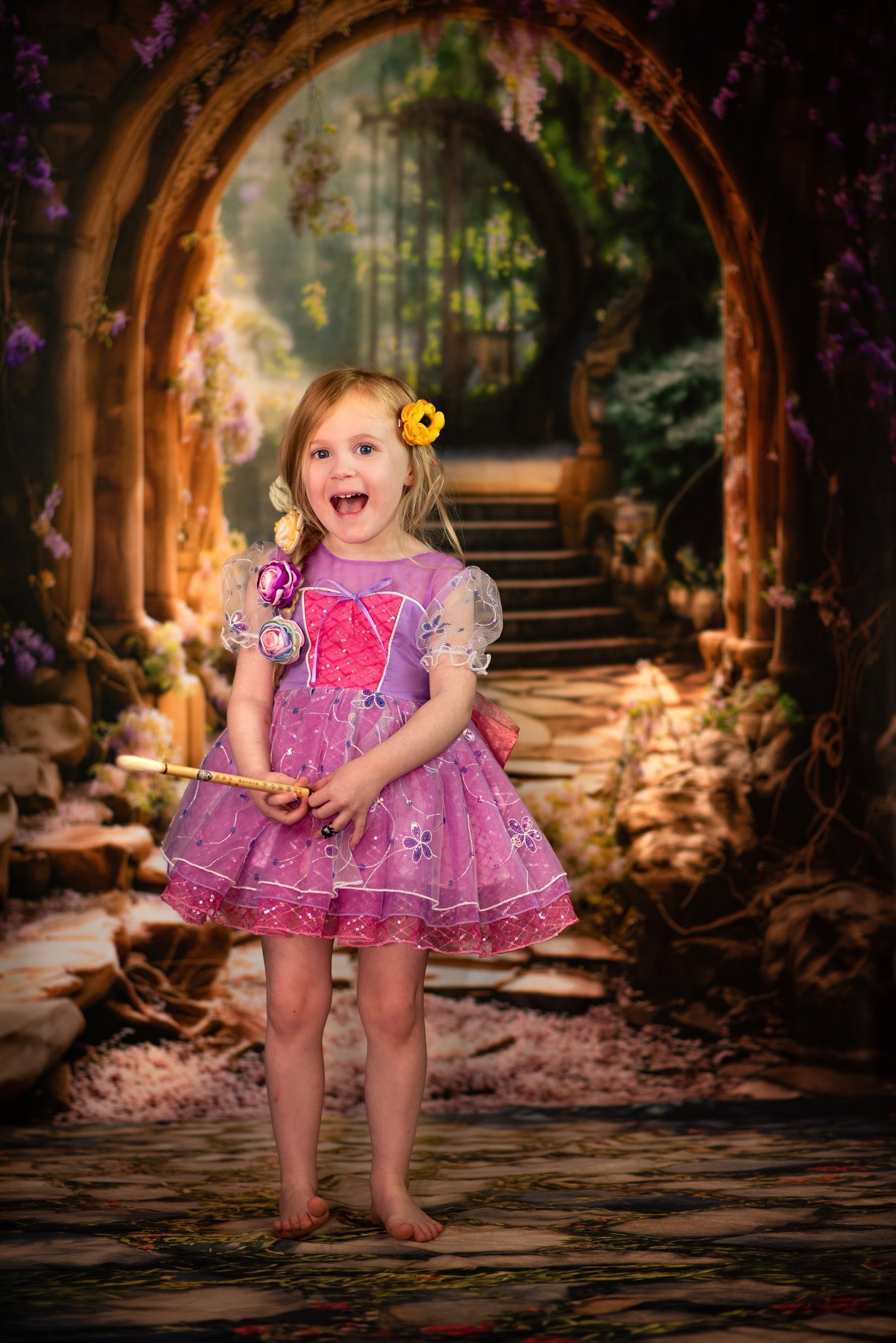 Kate Spring Forest Wisteria Stairs Backdrop Designed by Emetselch -UK