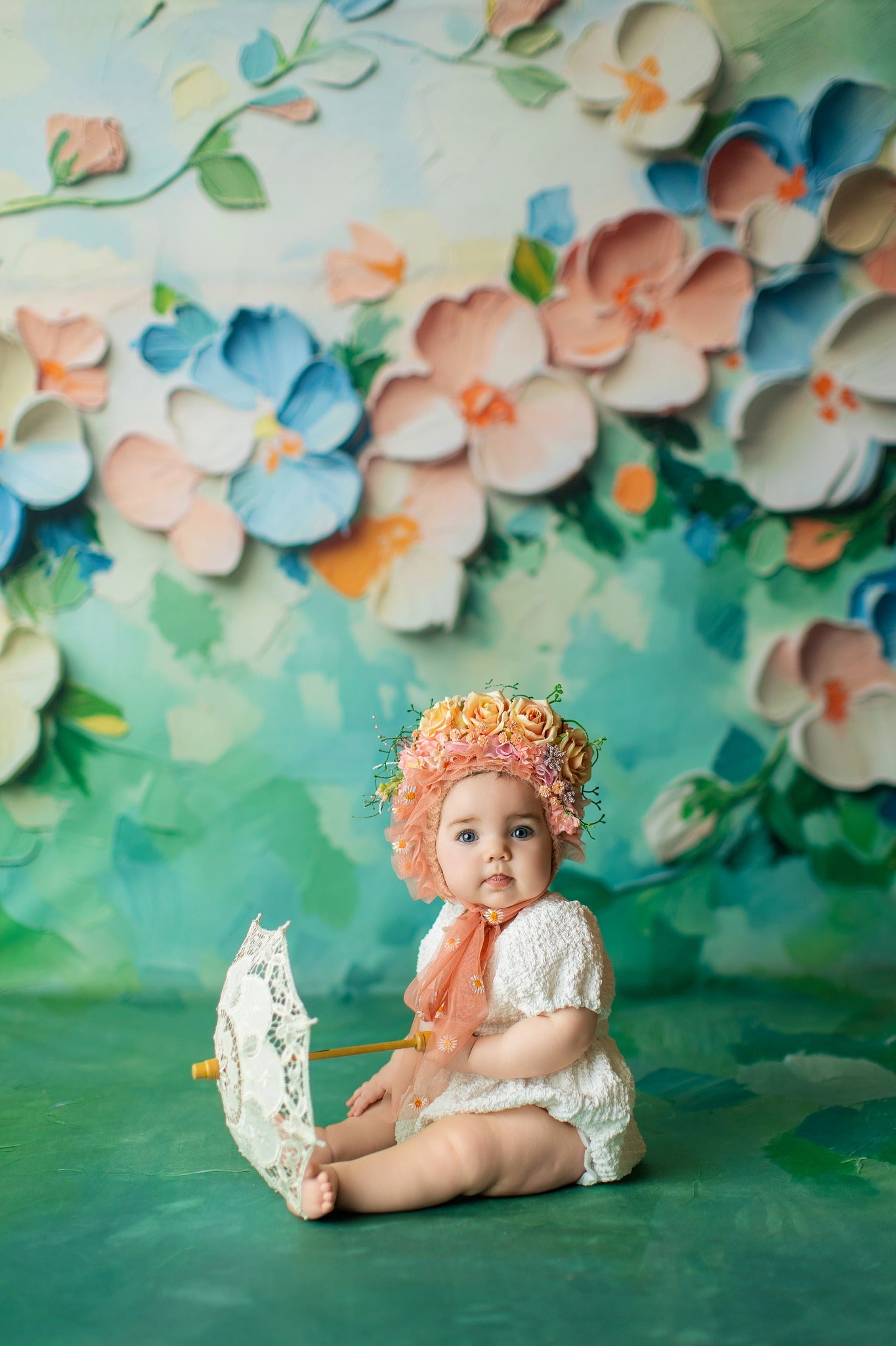 Kate Sweep Paint Floral Pastel Abstract Texture Backdrop Designed by Emetselch -UK
