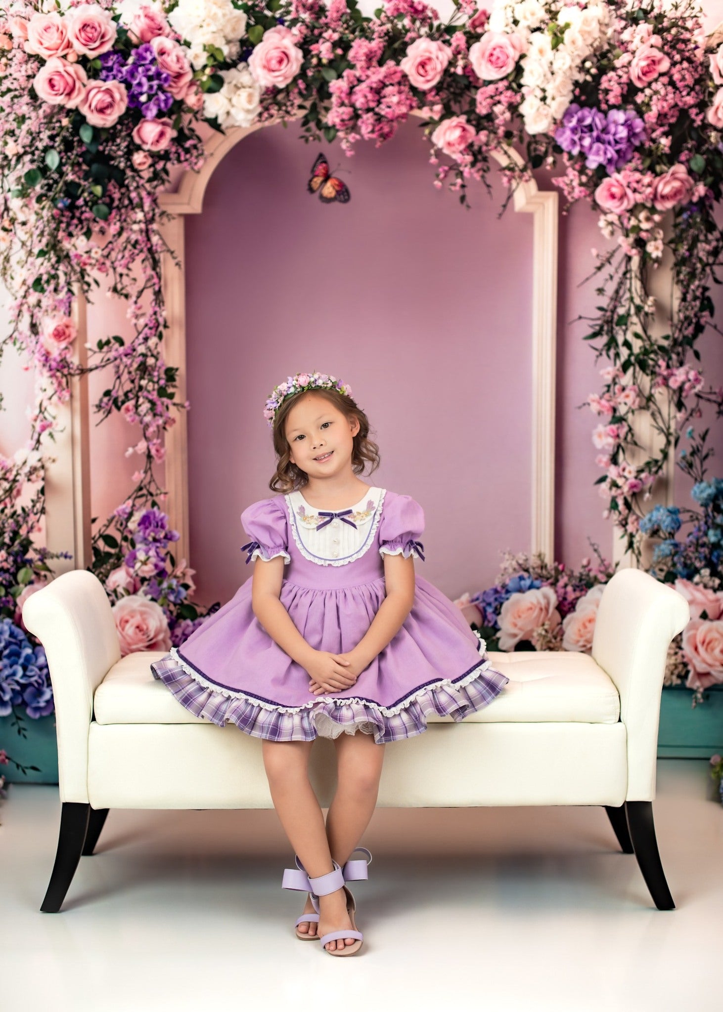 Kate Spring Wedding Floral Arch Light Purple Backdrop Designed by Emetselch -UK