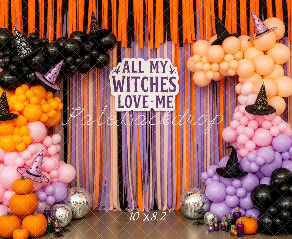 Kate Halloween Balloon Garland Witch Hats Backdrop Designed by Patty Robert -UK