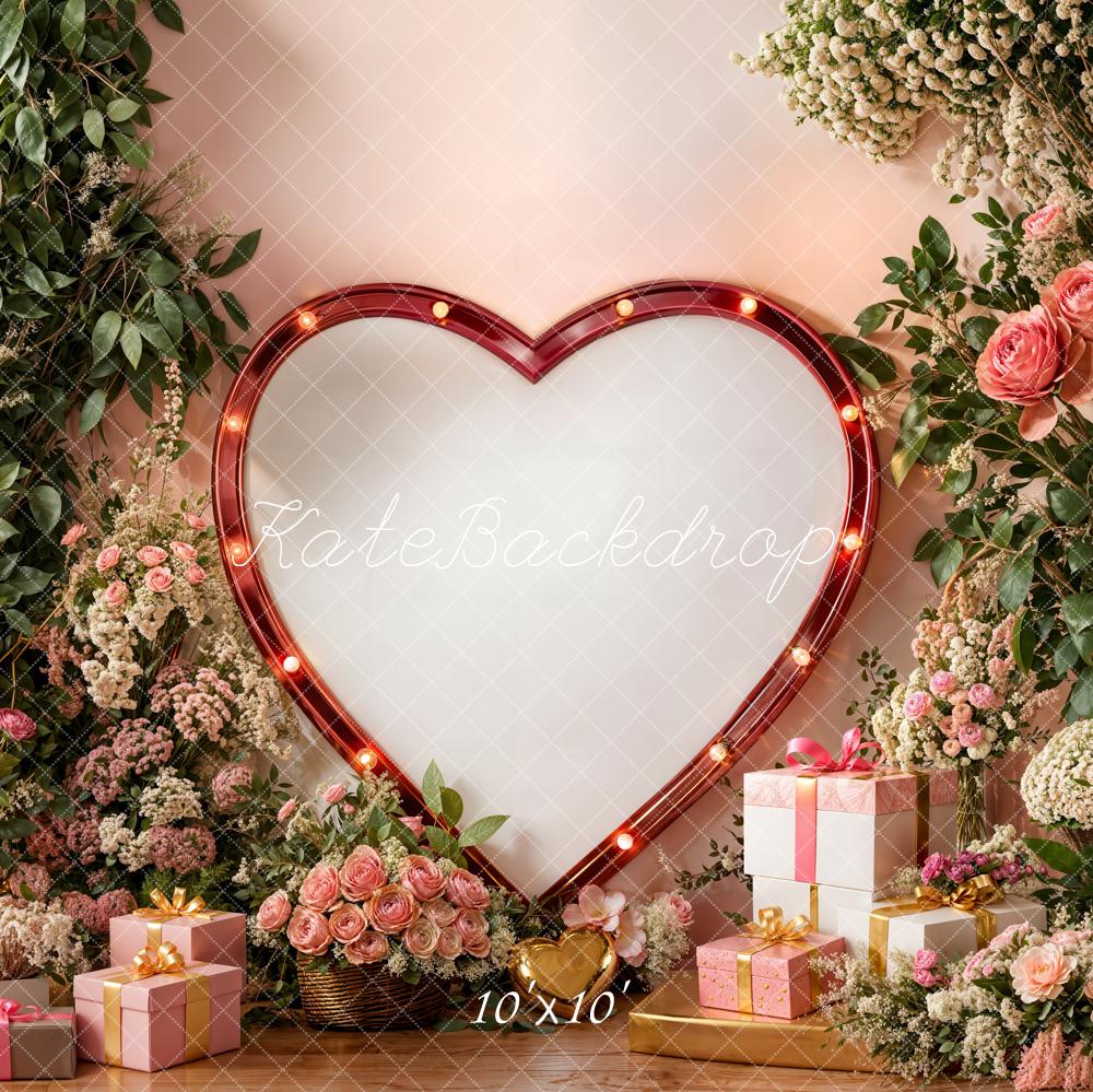 Kate Valentine Heart Balloons Rose Presents Backdrop Designed by Emetselch