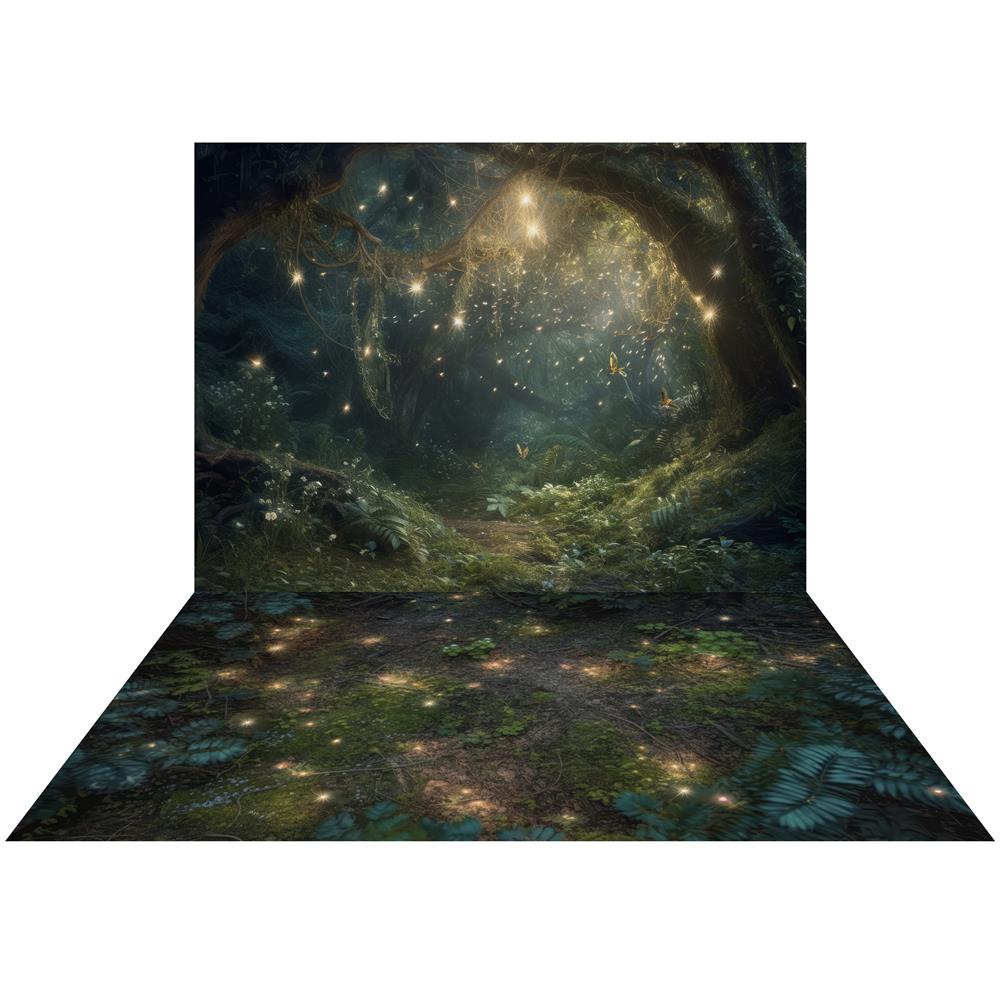 Kate Fairy Night Backdrop+Forest Floor Backdrop Designed by Mandy Ringe Photography