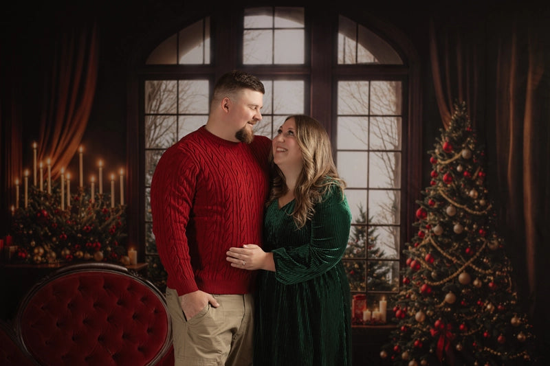 Kate Christmas Gifts Brown Wooden Window Backdrop Designed by Emetselch -UK