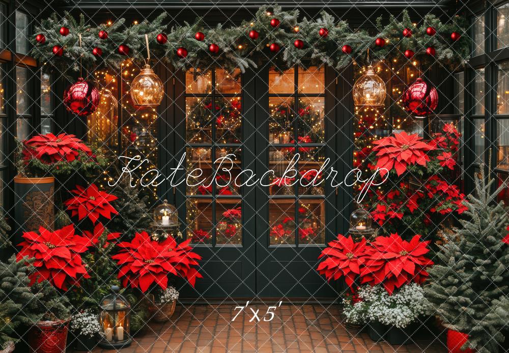 Kate Christmas Poinsettias Garland Backdrop Designed by Mini MakeBelieve -UK
