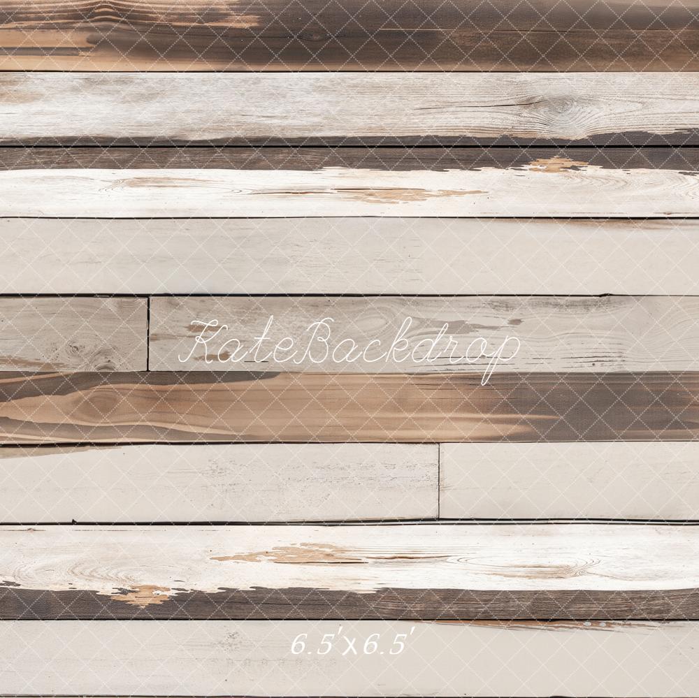 Kate Vintage Wood Planks Neutral Backdrop Designed by Emetselch