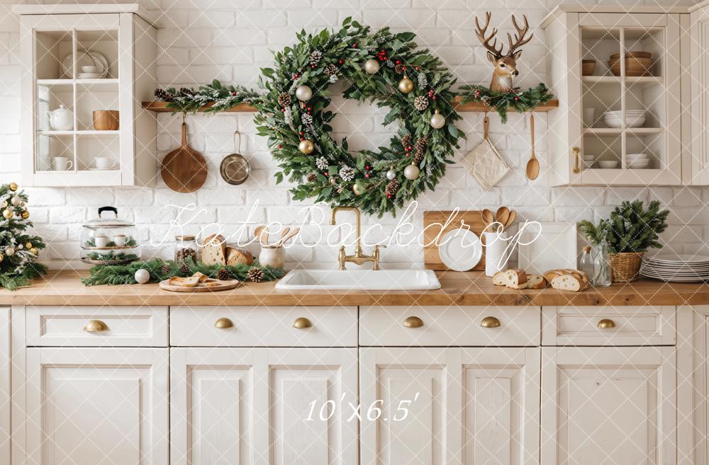 Kate Christmas Kitchen Wreath Garland Backdrop Designed by Emetselch
