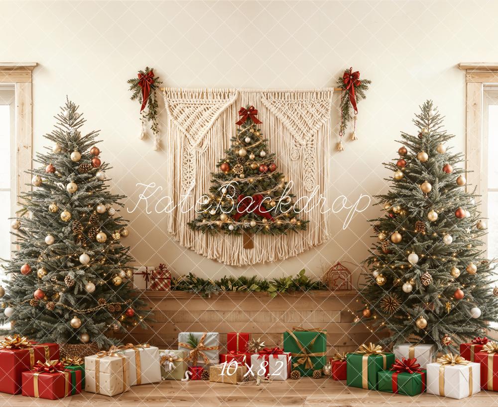 Kate Christmas Trees Presents Macrame Wall Backdrop Designed by Emetselch -UK