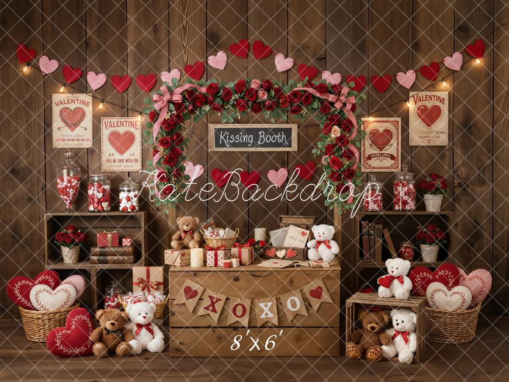 Kate Valentine Heart Garland Roses Wooden Crates Backdrop Designed by Emstselch