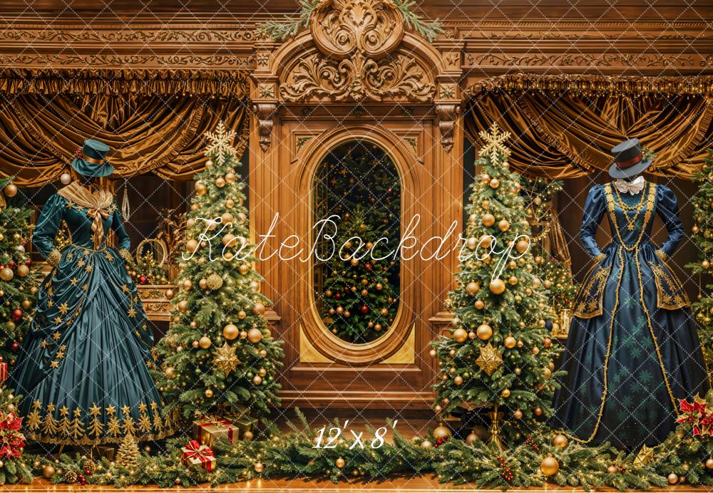 Kate Christmas Victorian Dresses Fleece Backdrop Designed by Emetselch -UK