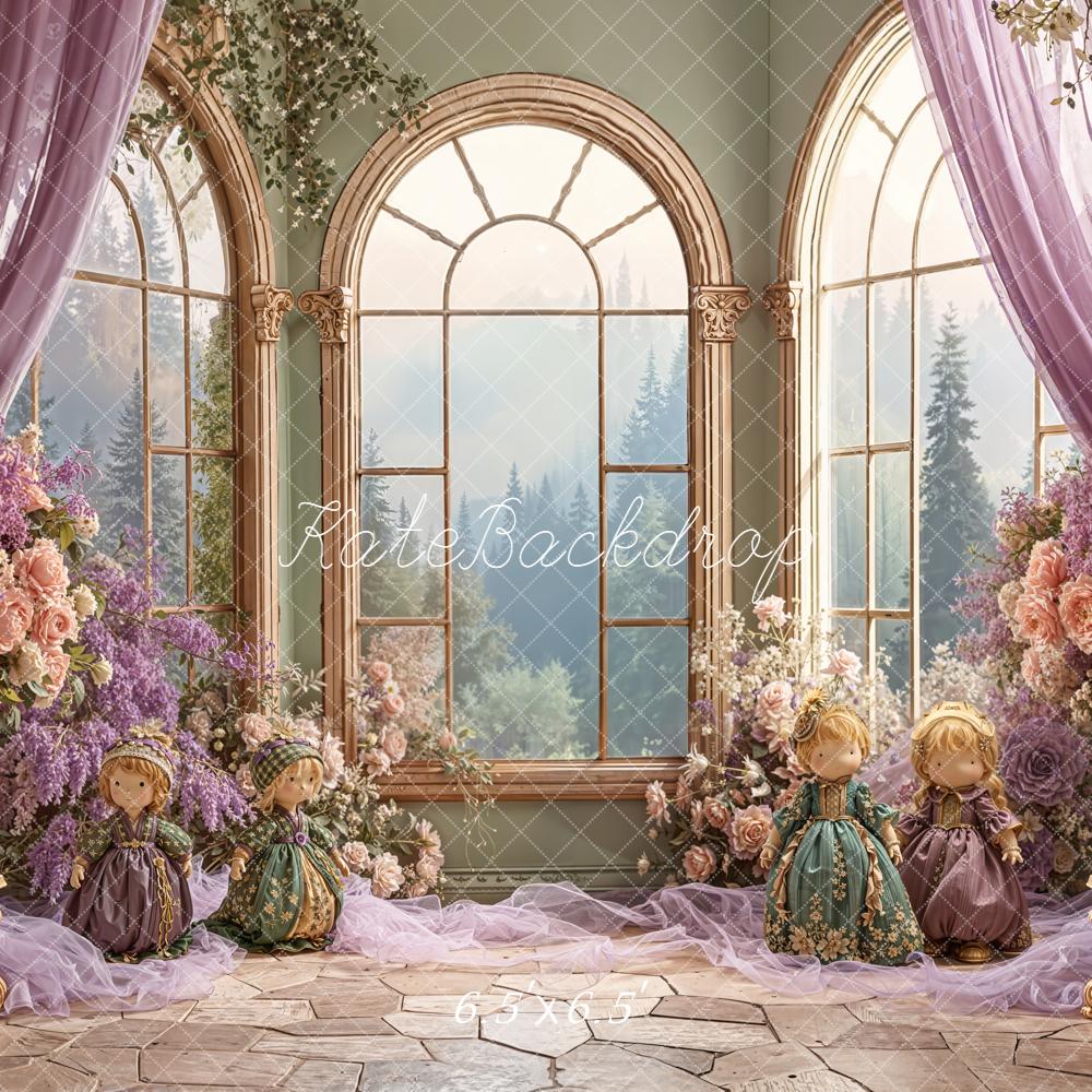 Kate Floral Arch Window Dolls Victorian Backdrop Designed by Emetselch -UK