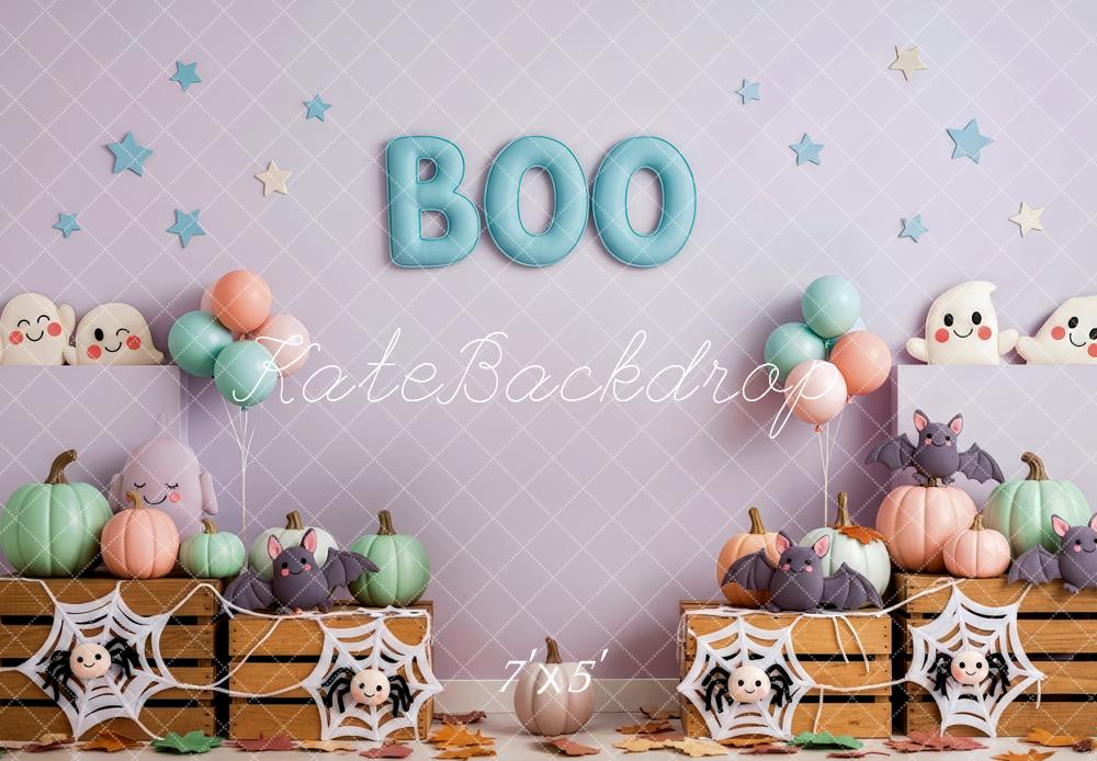 Kate Halloween Boo Ghosts Bats Pumpkins Backdrop Designed by Patty Robert