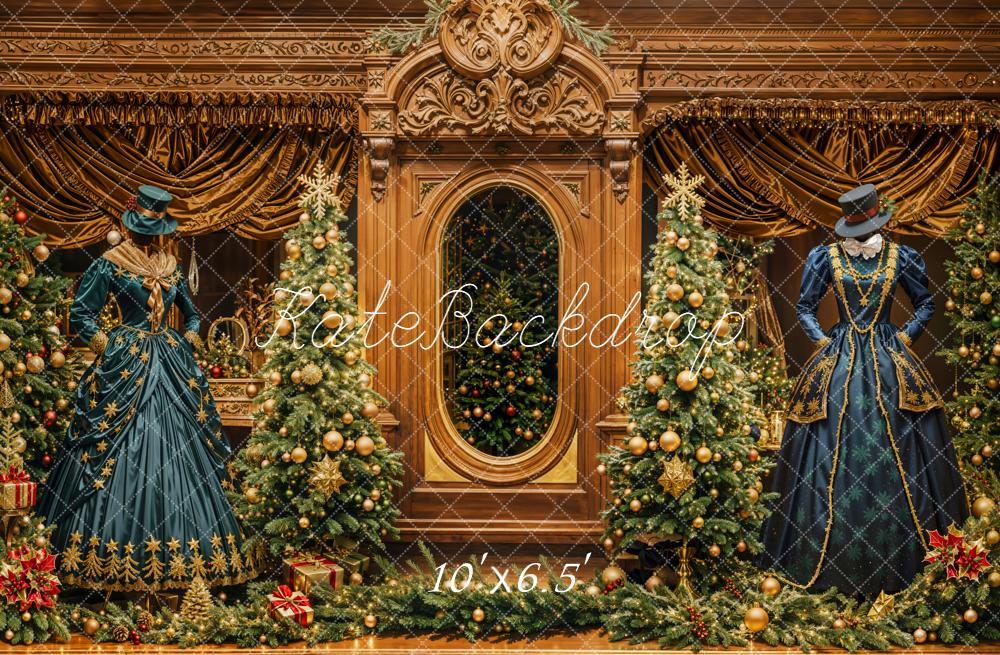 Kate Christmas Victorian Dresses Fleece Backdrop Designed by Emetselch -UK