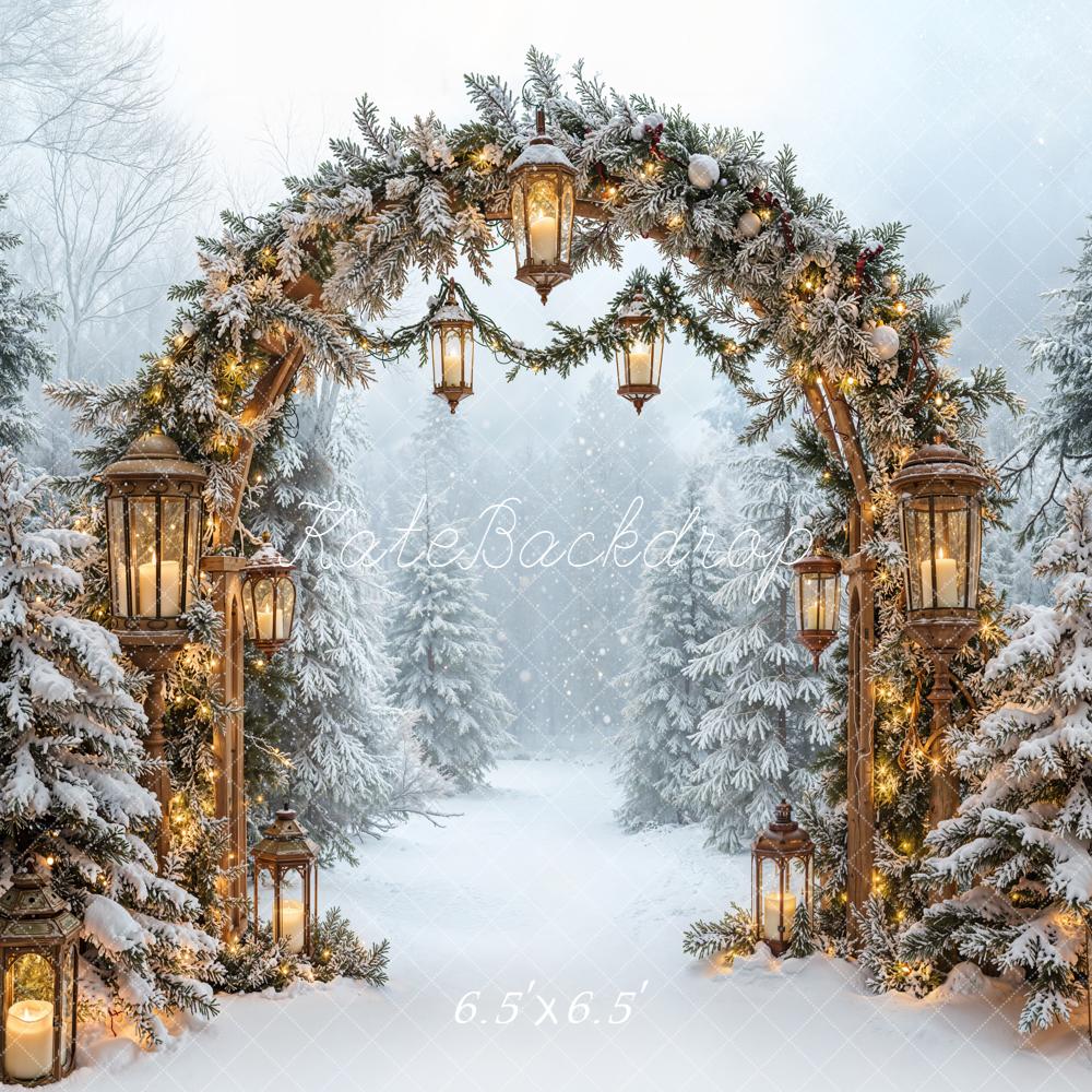 Kate Winter Garland Arch Lantern Snow Forest Backdrop Designed by Emetselch