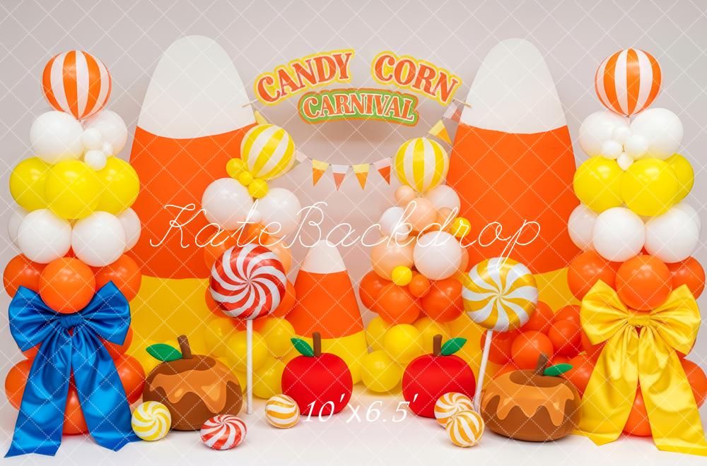 Kate Candy Corn Balloons Sweets Carnival Backdrop Designed by Patty Robert